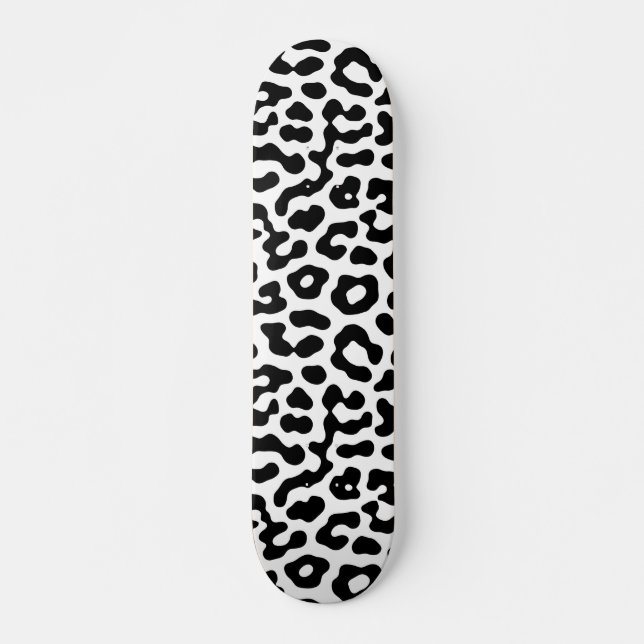 Skateboard Patrón de impresión de puntos de leopardo en blanc (Anverso )