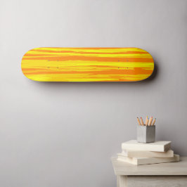 Skateboard Patrón de impresión de textura de madera Naranja a