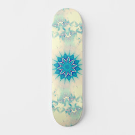 Skateboard Patrón de invierno de copo de nieve azul congelado