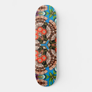 Skateboard Patrón de Kaleidoscopio Tropical Tiki