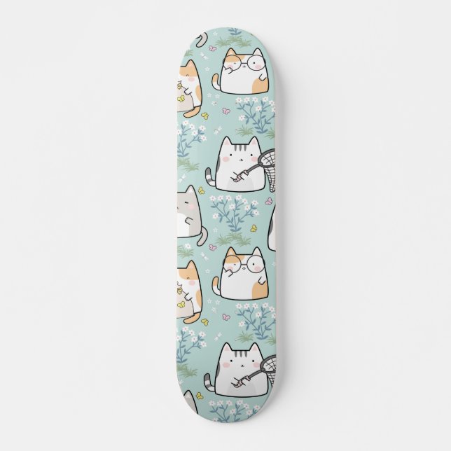 Skateboard Patrón de Kawaii (Anverso )