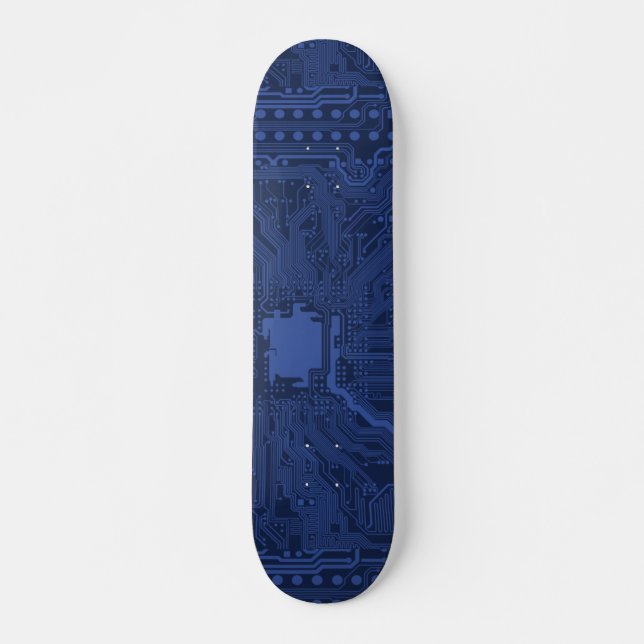 Skateboard Patrón de la tarjeta madre azul geek (Anverso )