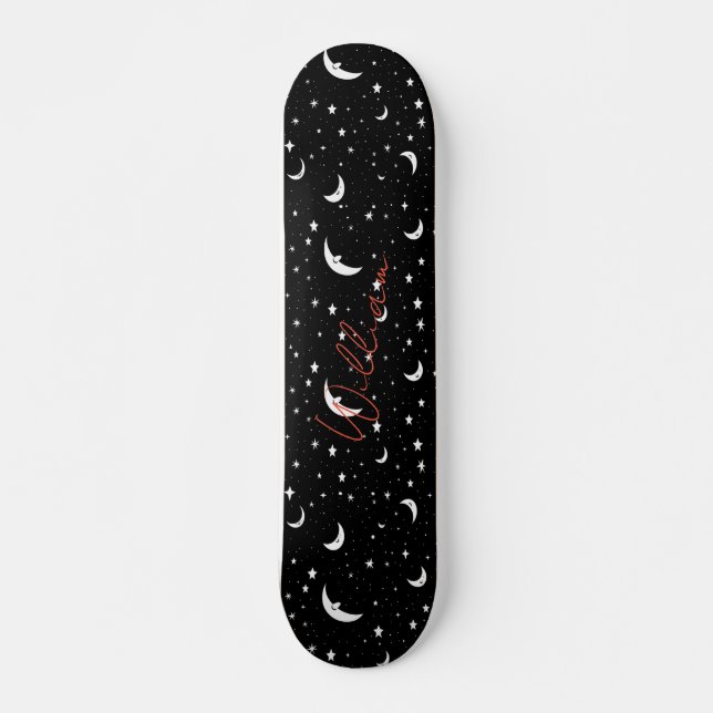 Skateboard Patrón de las estrellas de las lunas del Personali (Anverso )