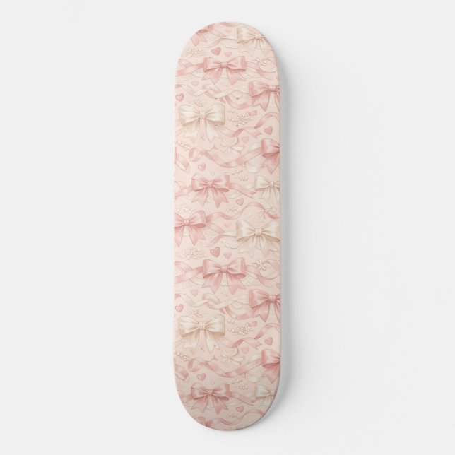 Skateboard Patrón de lazo coquette (Anverso)