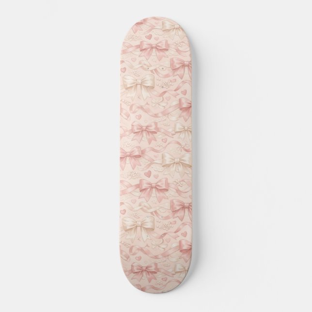 Skateboard Patrón de lazo coquette (Anverso)