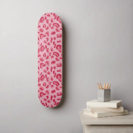Skateboard Patrón de leopardo rosa