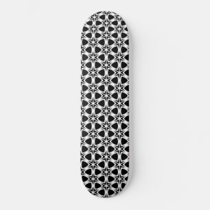 Skateboard Patrón de letalidad en blanco y negro