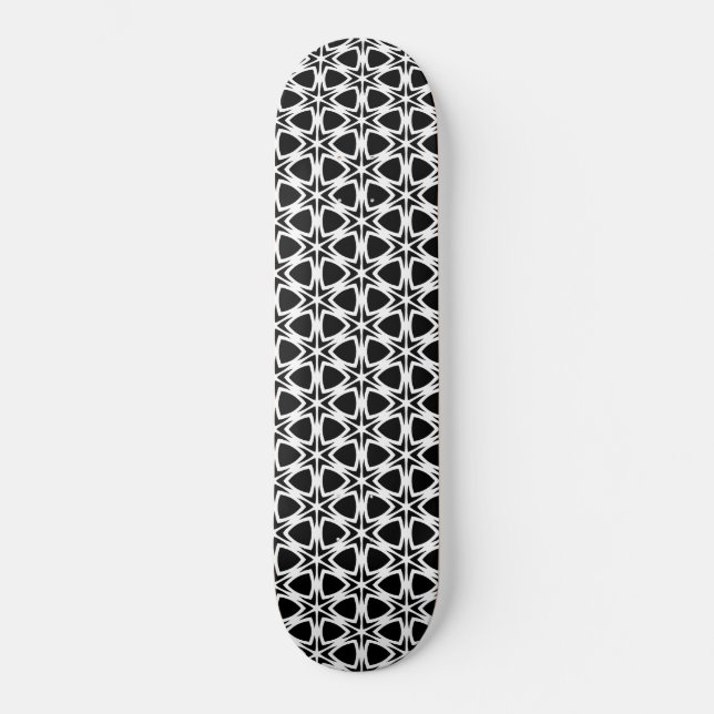 Skateboard Patrón de letalidad en blanco y negro (Anverso)