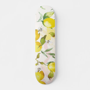 Skateboard Patrón de limón acuarela