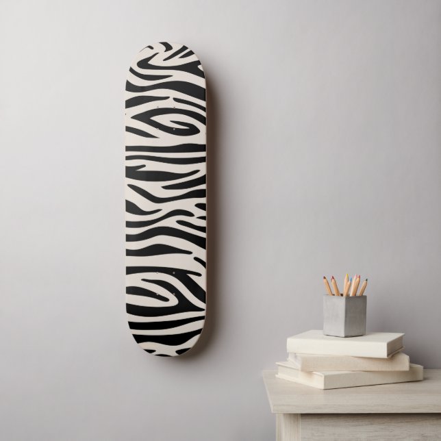 Skateboard Patrón de líneas de cebra (Arte de la pared)