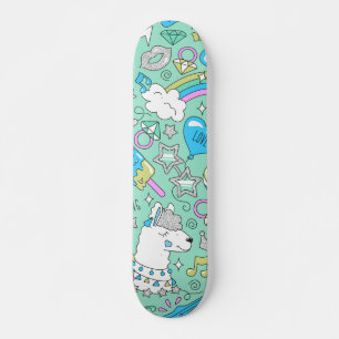 Skateboard patrón de llama