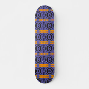 Skateboard Patrón de logotipo de Bitcoin