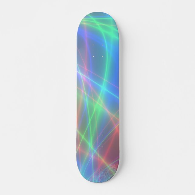 Skateboard Patrón de luces de neón (Anverso )