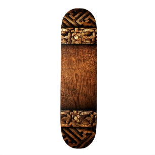 Skateboard Patrón de madera tallada