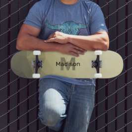 Skateboard Patrón de malla gris gris claro Monograma