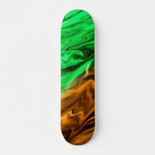 Skateboard Patrón de manchas borrosas abstractas en verde nar