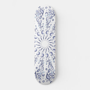 Skateboard Patrón de mandala azul