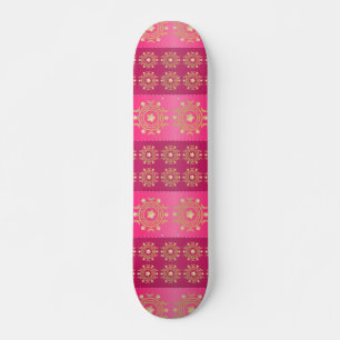 Skateboard Patrón de Mandala Oriental de Fuchsia