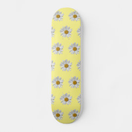 Skateboard Patrón de margarita blanca suave amarillo