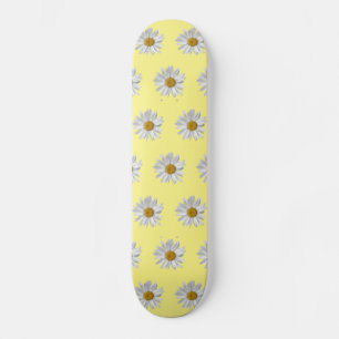 Skateboard Patrón de margarita blanca suave amarillo