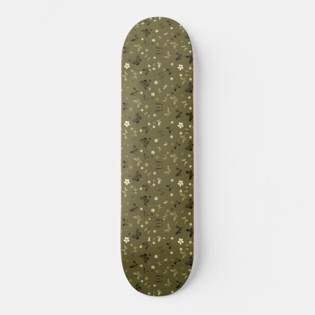 Skateboard Patrón de mariposa 4 (Anverso)