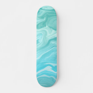 Skateboard Patrón de mármol azul