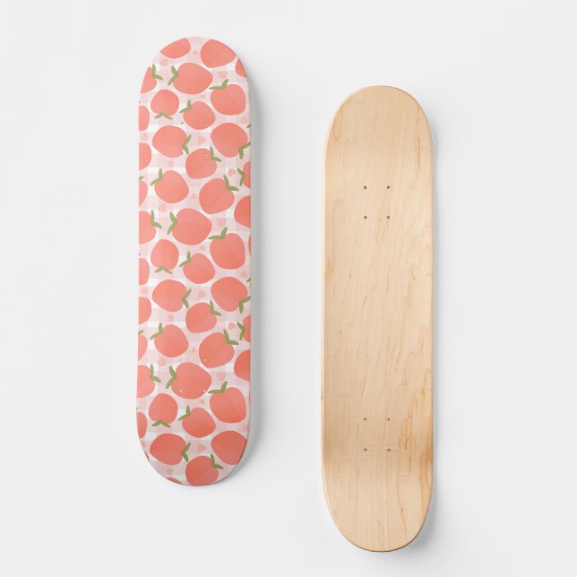Skateboard Patrón de melocotón de verano dulce (Anverso)