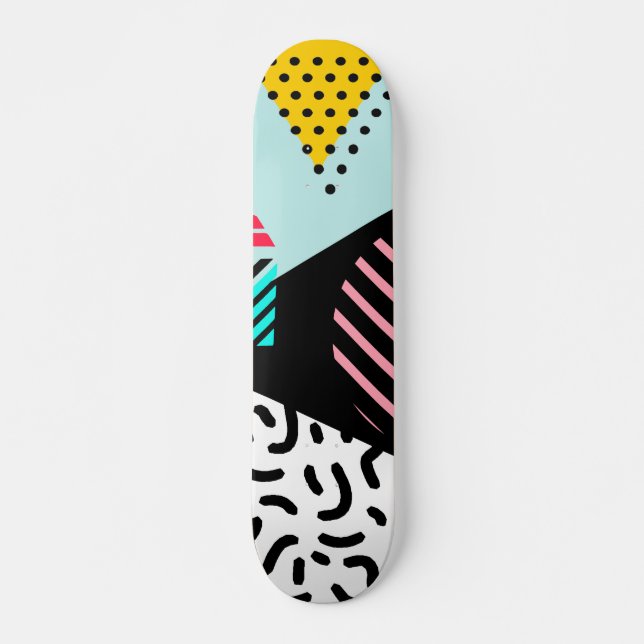 Skateboard Patrón de Memphis (Anverso )