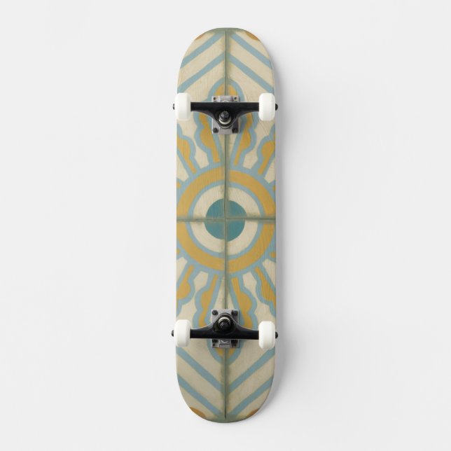 Skateboard Patrón de mosaico decorativo del viejo mundo (Anverso)