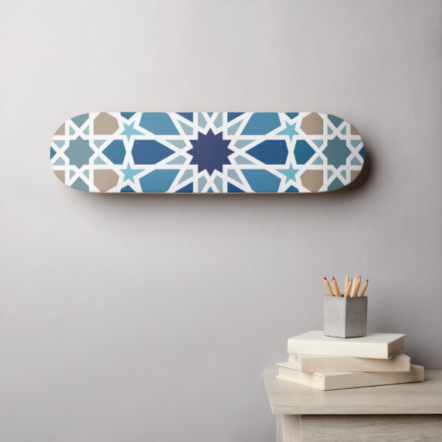 Skateboard Patrón de mosaico marroquí (Arte de pared (horz))