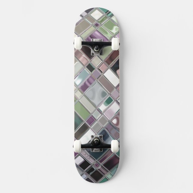 Skateboard Patrón de mosaico Shiney (Anverso)
