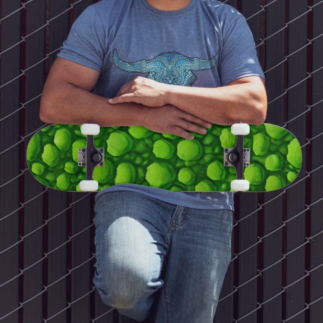 Skateboard Patrón de mosaico verde (Exterior 3)