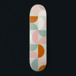 Skateboard Patrón de Naranja de Rubor verde sabio de mediados<br><div class="desc">Patrón moderno retro de mediados de siglo - formas geométricas abstractas - color de sabio minimalista,  rosa rubor,  Naranja y blanco crema.</div>