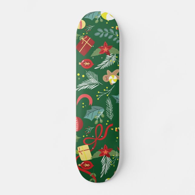 Skateboard Patrón de Navidad 5 (Anverso)
