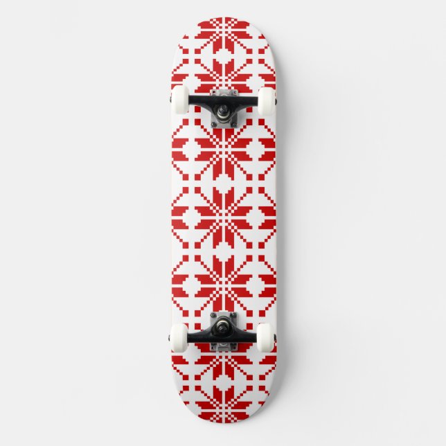Skateboard Patrón de Navidades de copos de nieve de Navidad (Anverso)