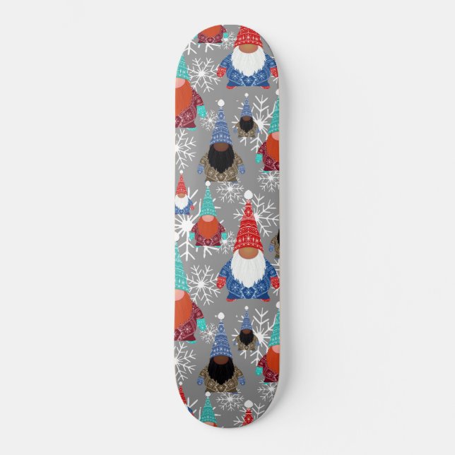 Skateboard Patrón de Navidades de Ilustraciones de copo de ni (Anverso)