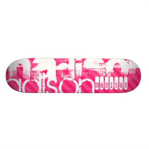 Skateboard Patrón de nombre blanco personalizado en franjas r