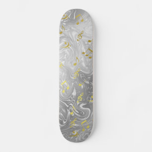 Skateboard patrón de notas de música elegante