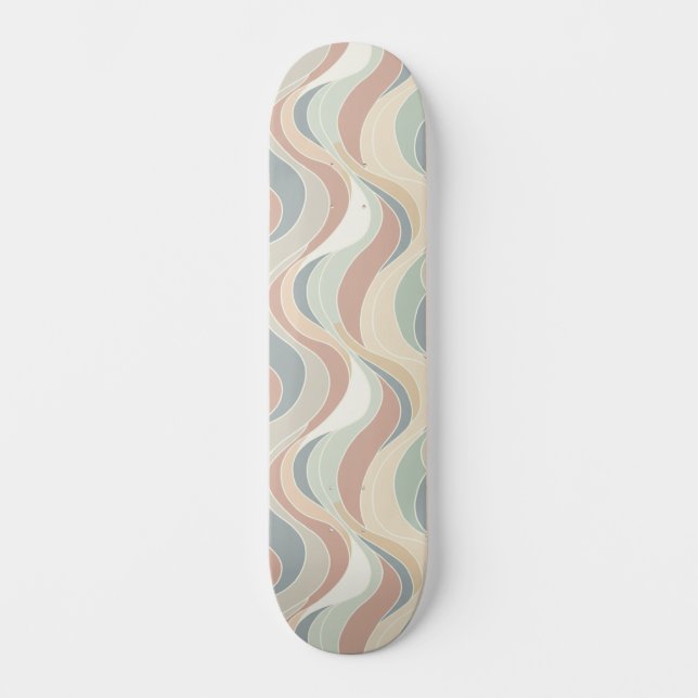 Skateboard Patrón de onda abstracta (Anverso)