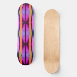 Skateboard Patrón de onda rosa y naranja