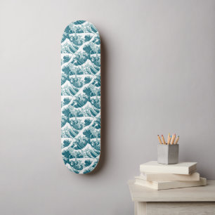 Skateboard Patrón de Onda Vintage