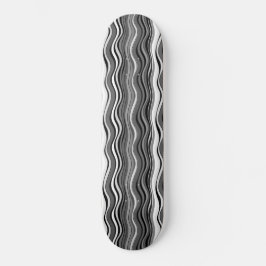 Skateboard Patrón de ondas monocromas