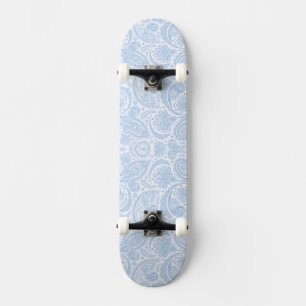 Skateboard Patrón de paisajes azul blanco
