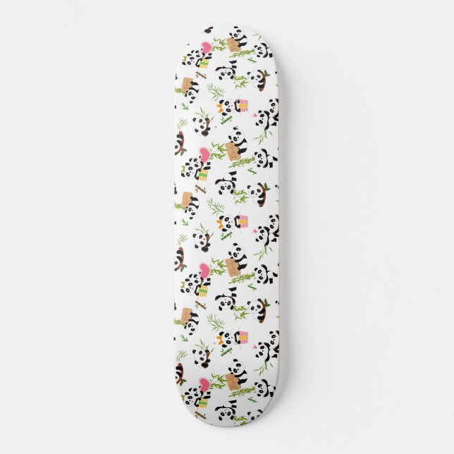 Skateboard Patrón de Panda (Anverso)