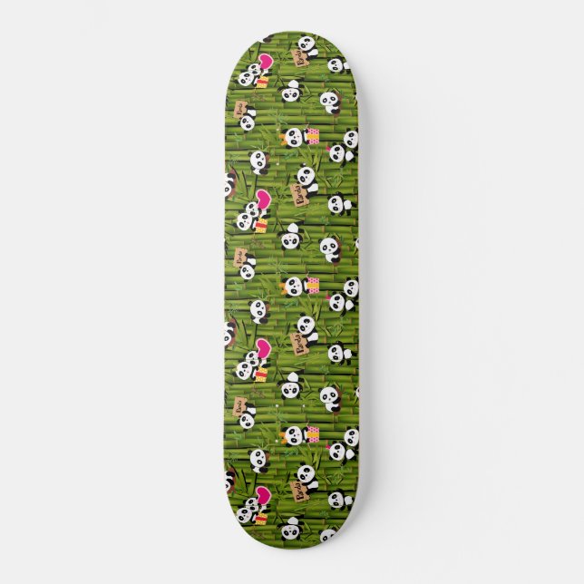 Skateboard Patrón de Panda 2 (Anverso)