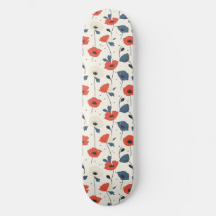 Skateboard Patrón de paneles acuáticos - rojo, azul y blanco