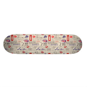 Skateboard Patrón de periódicos de Londres