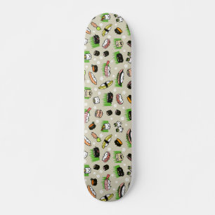 Skateboard Patrón de Personajes de Sushi