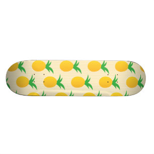 Skateboard Patrón de piña amarillo brillante