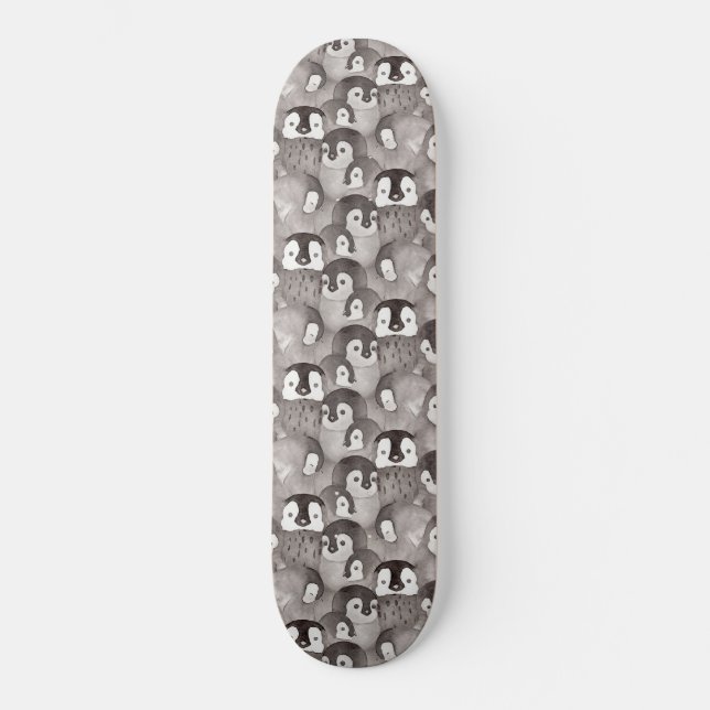 Skateboard Patrón de pingüinos pequeños (Anverso)